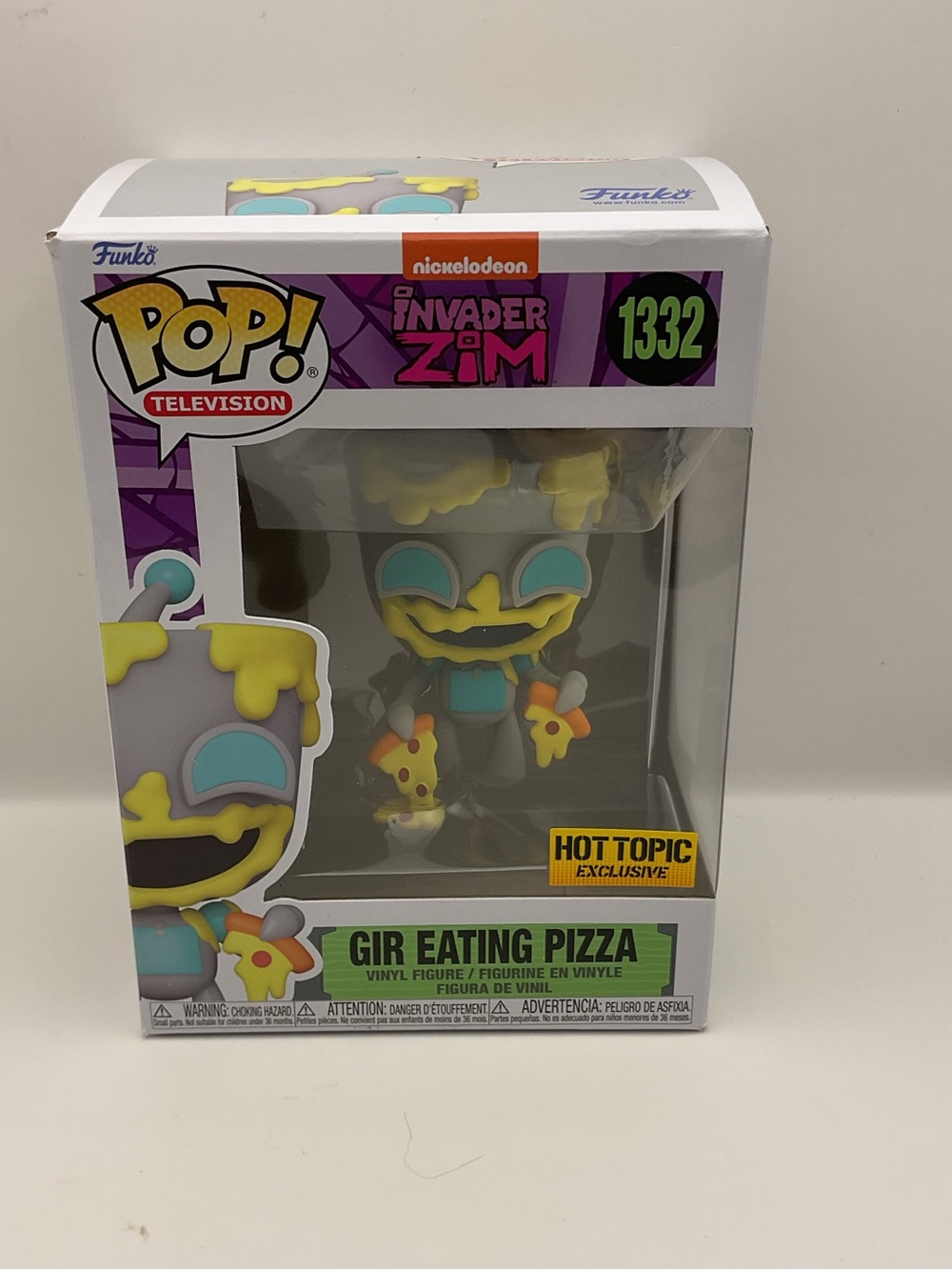 Funko Pop (1332) Gir Eating Pizza Invader Zim Television Hot Topic Exclusive